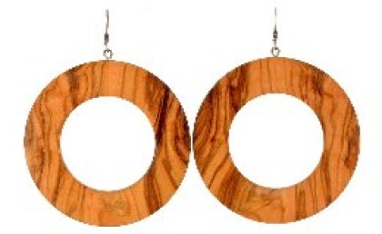 Pelion olive wood hoops with unique vains, very easy to wear